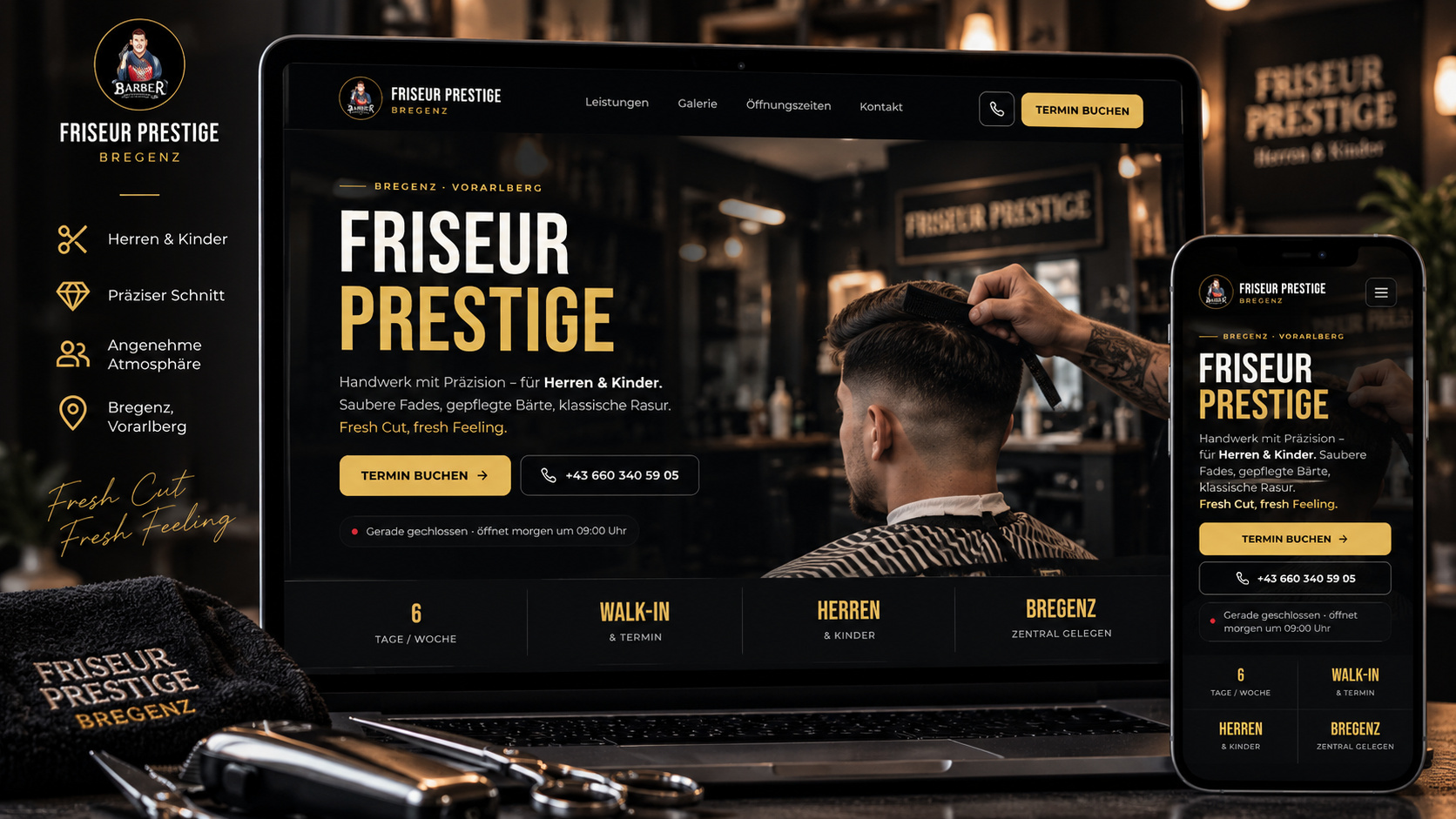 Vorschau der Website von Friseur Prestige Bregenz